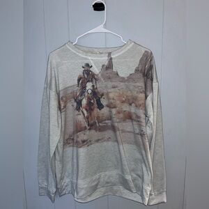 Long sleeve cowboy graphic shirt